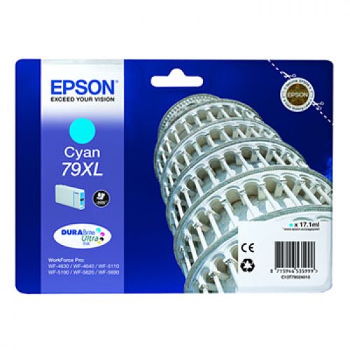Epson Cartucho Cian 79XL 2000 paginas WorkForce Pro WF-5xxx Series , Epson , EPSC13T79024010 , 8715946535999